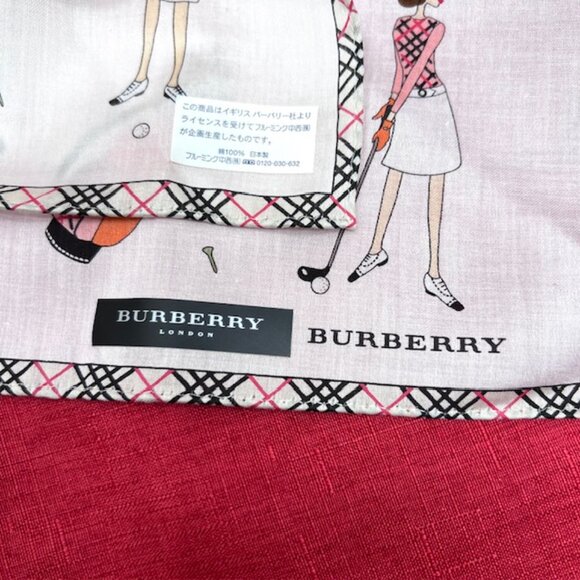 New Trendy Burberry London Mini Sxarf 20" Cotton Light Pink Golf Nova check (74 - Picture 6 of 9